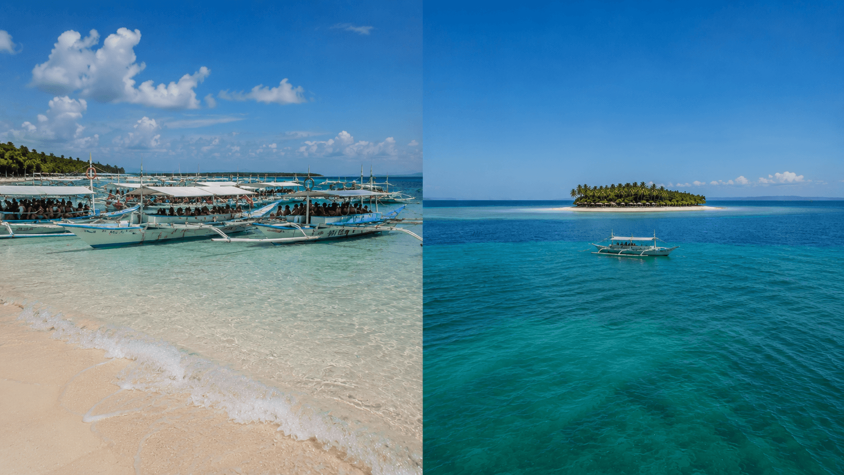 Comparativa island hopping masificado vs banga privada en Siargao