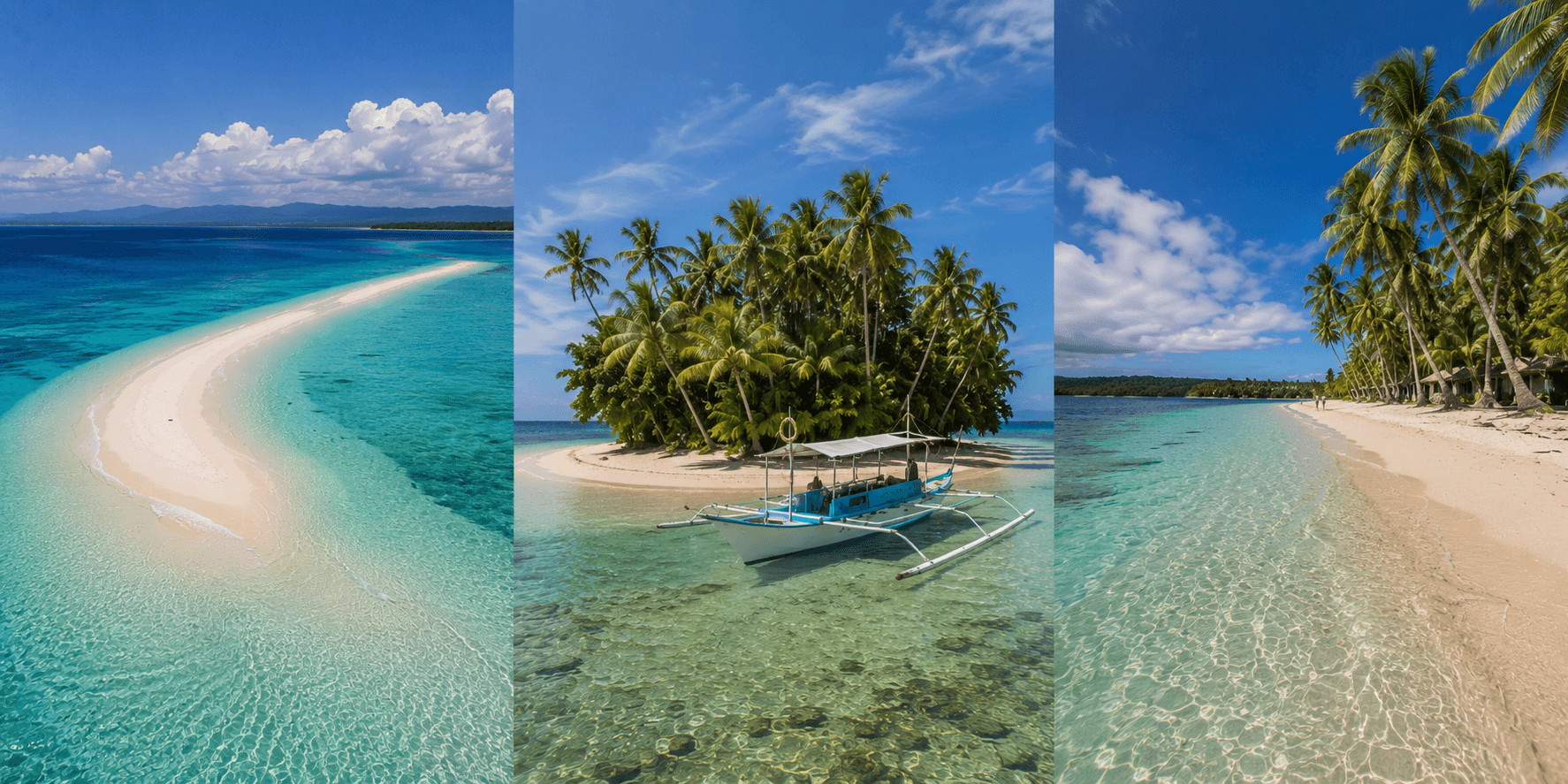 Naked Island, Guyam Island y Daku Island en el island hopping de Siargao, Filipinas