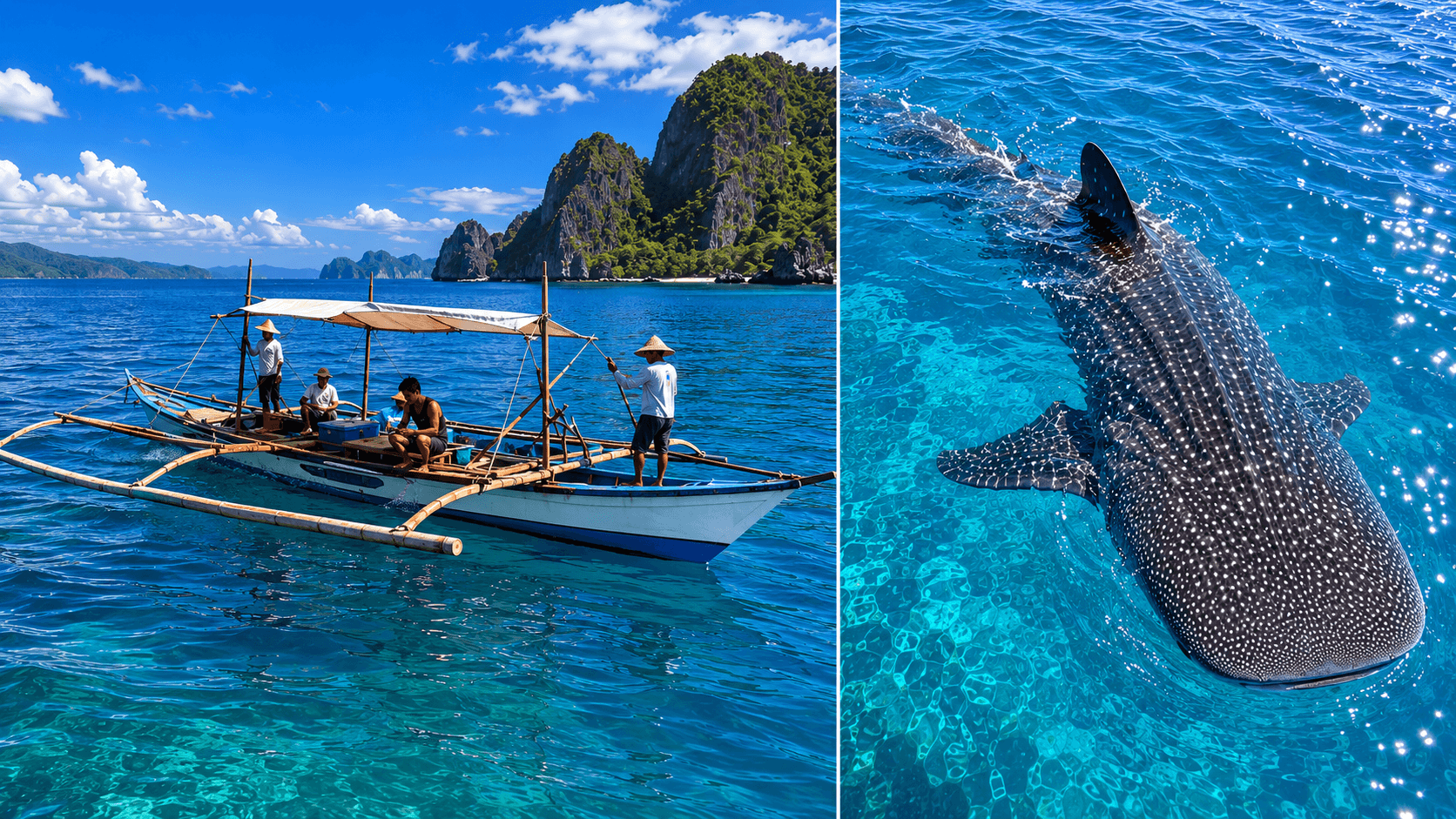 Snorkel con tiburón ballena, barca local y avistamiento en Palawan, Filipinas