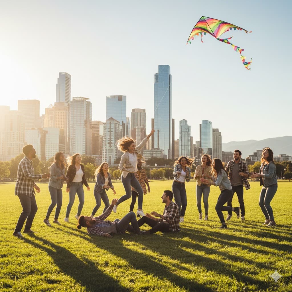 Grupo de amigos disfrutando juntos