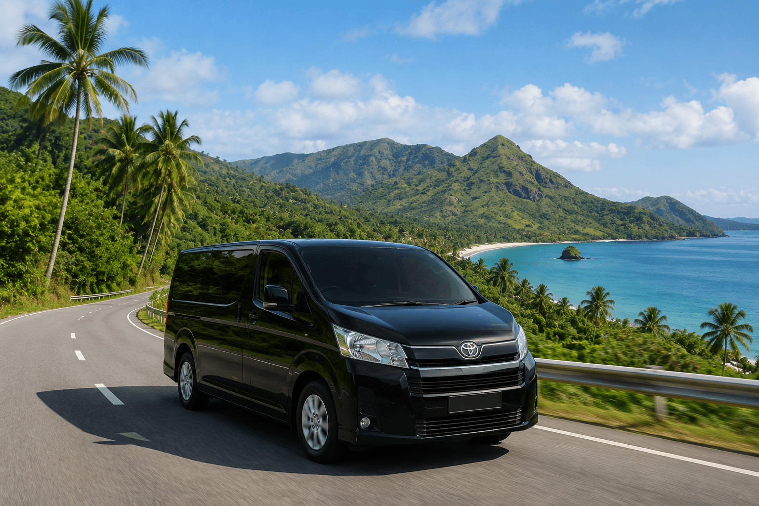 Van privada compartida en Filipinas por carretera costera